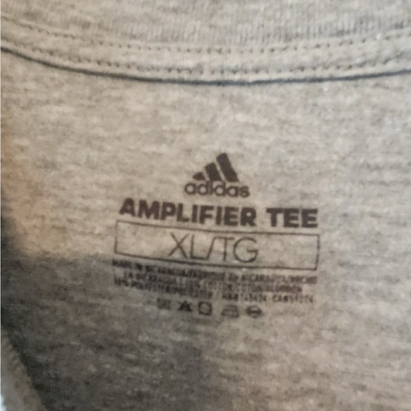 Adidas grey amplifier t shirt grey black logo size mens xl - Picture 2 of 3